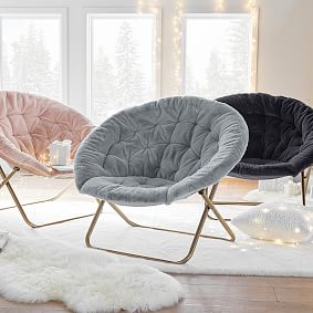Faux-Fur Quarry Hang-A-Round Chair