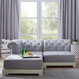 Cushy Roll Arm Sectional Set