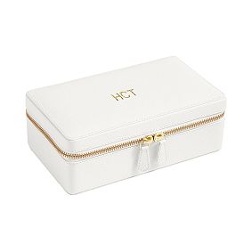 Elliot Leather Rectangle Travel Jewelry Case