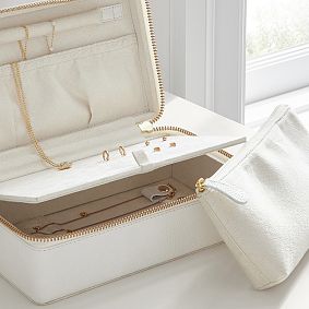 Elliot Leather Rectangle Travel Jewelry Case