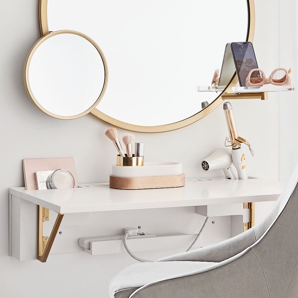 Glam USB Folding Wall Desk (31.5&quot;)
