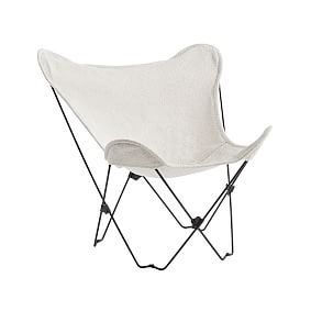 Chunky Boucle Ivory Butterfly Chair