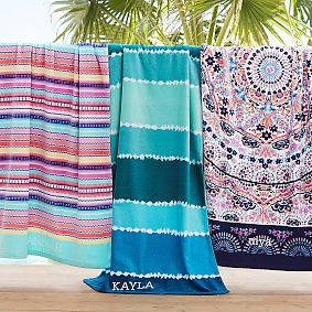 Tie-Dye Stripe Beach Towel, Pool