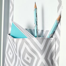 Gear-Up Gray Preppy Diamond Locker Dry-Erase Pocket