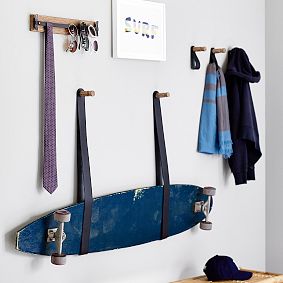 Leather Wall Hooks, Set of 3