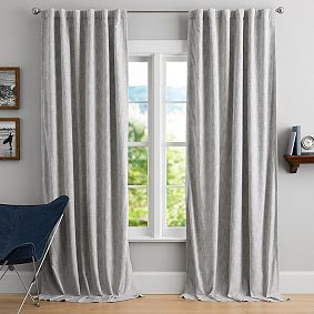 Cotton Linen Blackout Curtain - 44&quot; Wide