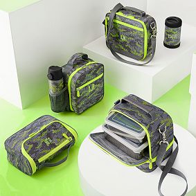 Gear-Up Dot Camo Gray Neon Dual Compartment Lunch Bag