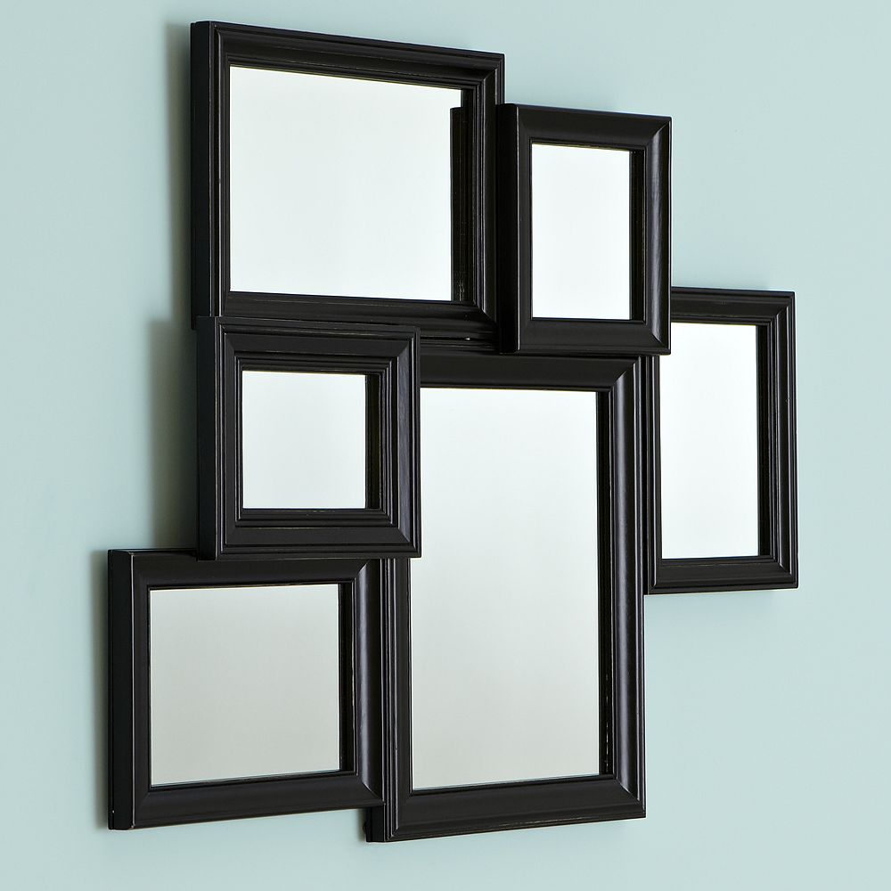 Black Vintage Collage Framed Mirror