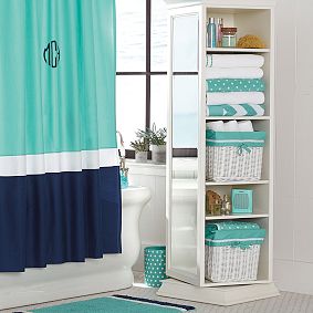 Color Block Shower Curtain, Pink Magenta/ Bright Pink