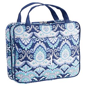 Jet Set Navy Deco Medallion Makeup Travel Case