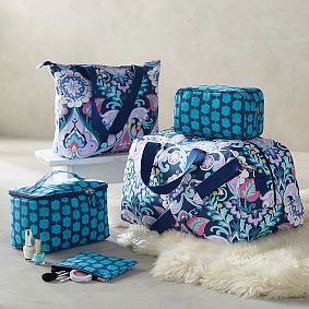 Sleepover Navy Jewel Damask Tote