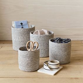 Melia Basket, Black, Set of 4