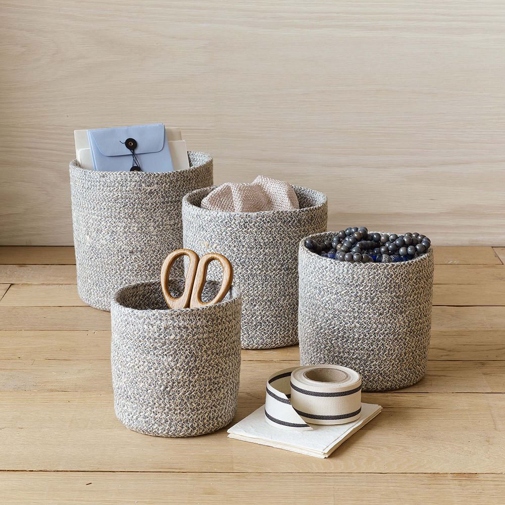 Melia Basket, Black, Set of 4