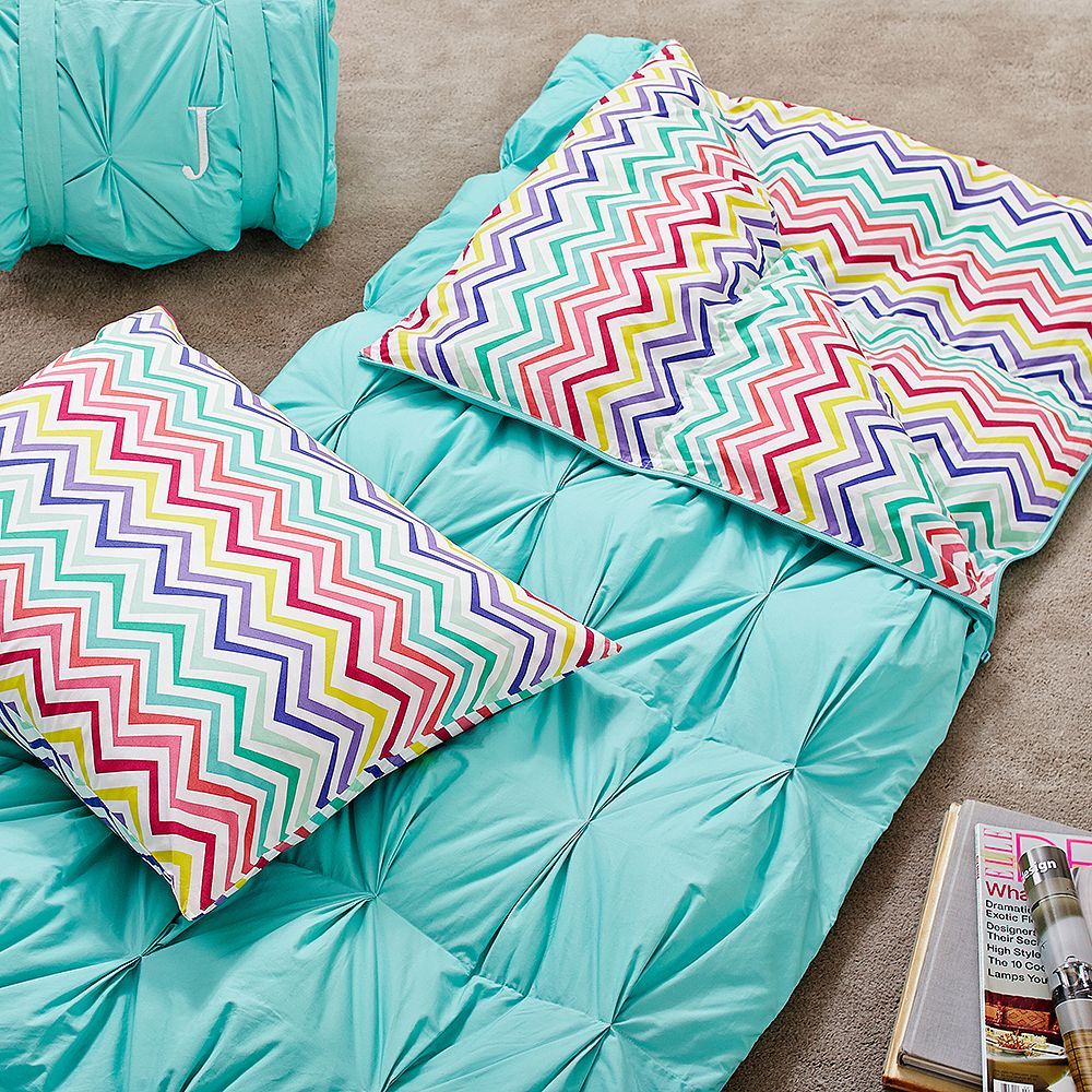 Pintuck Sleeping Bag &amp; Pillowcase, Color Me Zig Zag