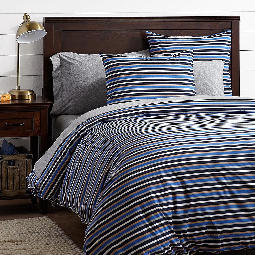 Stockholm Stripe Duvet Cover, Brigh Blue