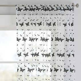 Anna Sui Butterfly Embroidered Sheer Curtain