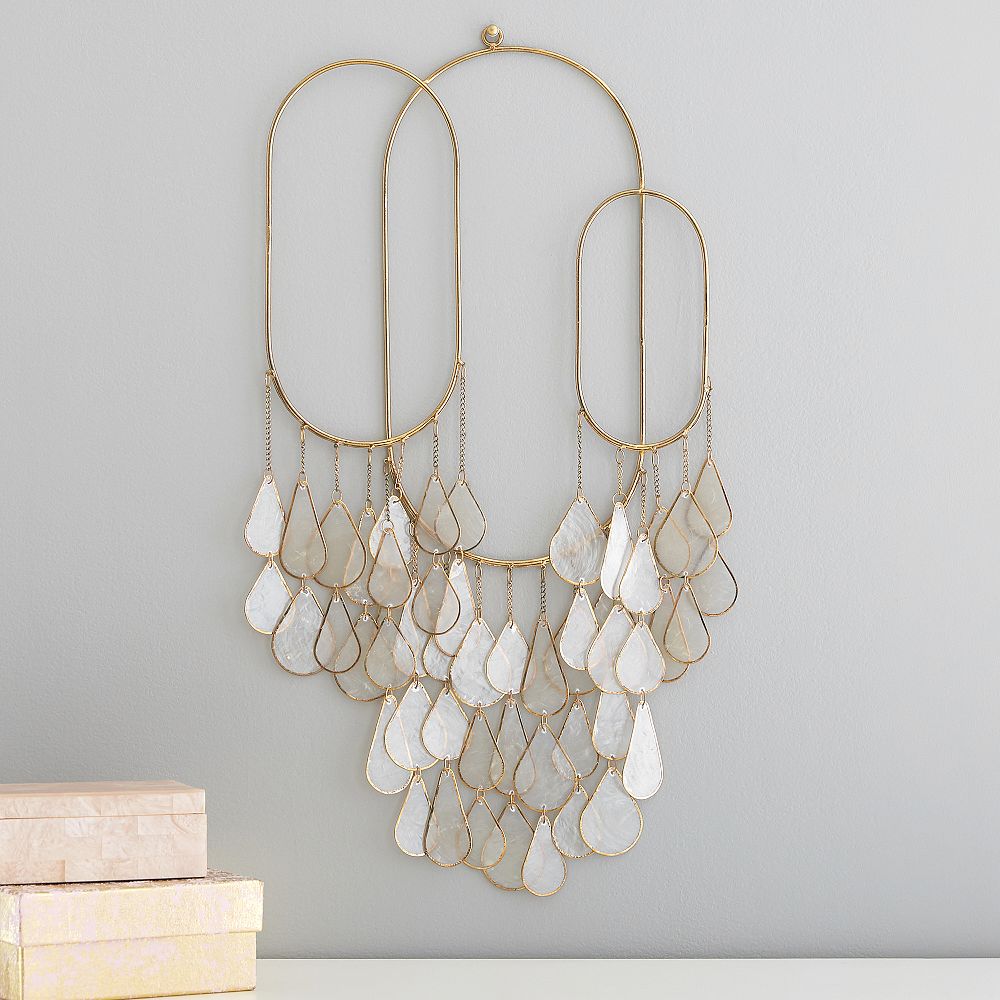 Capiz And Metal Wall Hanging