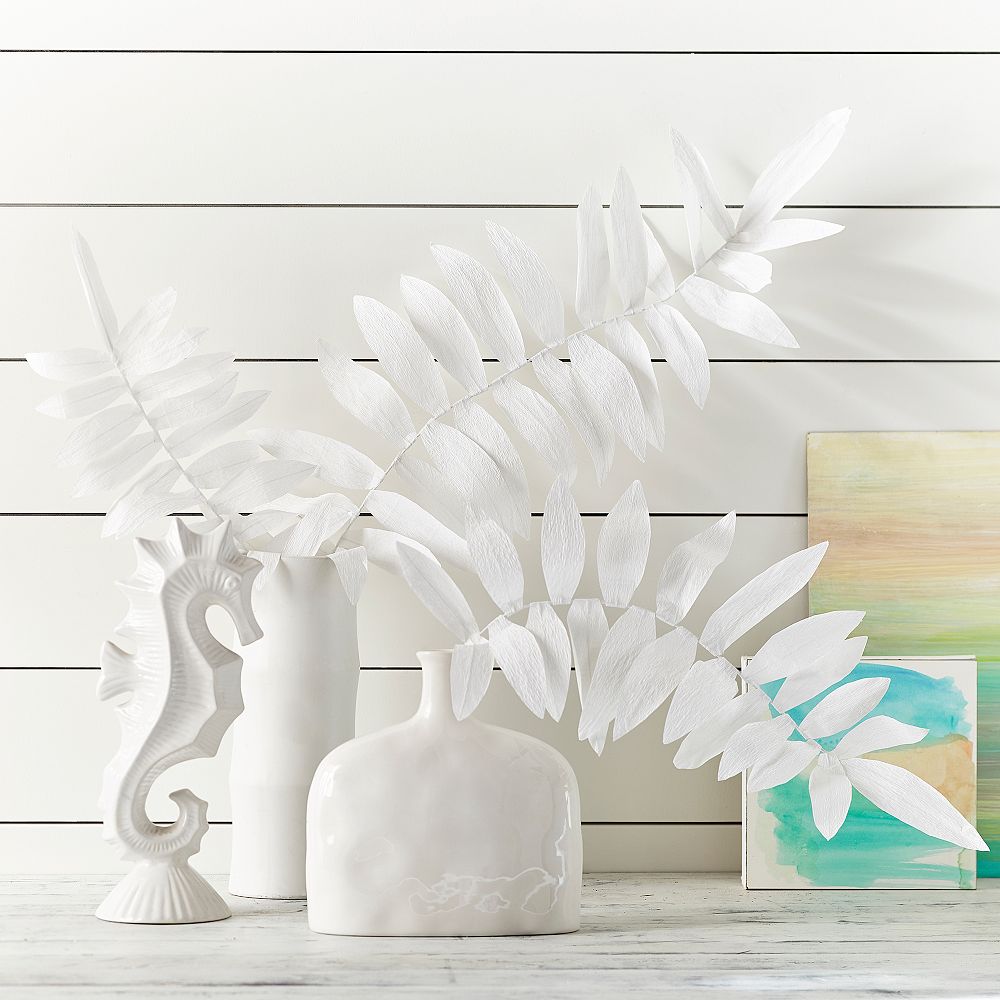 Crepe Paper Palm Fronds, Set Of 3