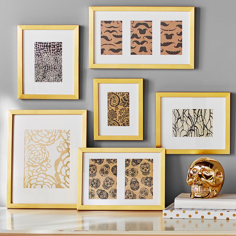Gallery Frames, Set of 6, Gold