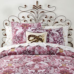Harry Potter&#8482; Patronus Damask Duvet Set, Burgundy
