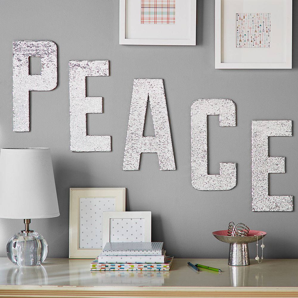 Peace Sequin Letters