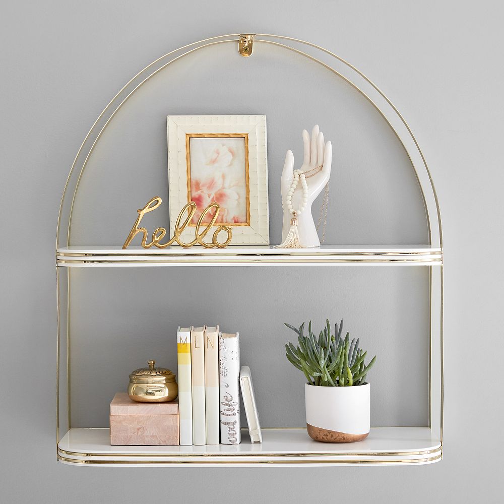 Gold Inlay Half Moon Shelf