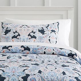 Luna Paisley Duvet Bedding Set with Duvet Cover, Duvet Insert, Sham, Sheet Set + Pillow Inserts