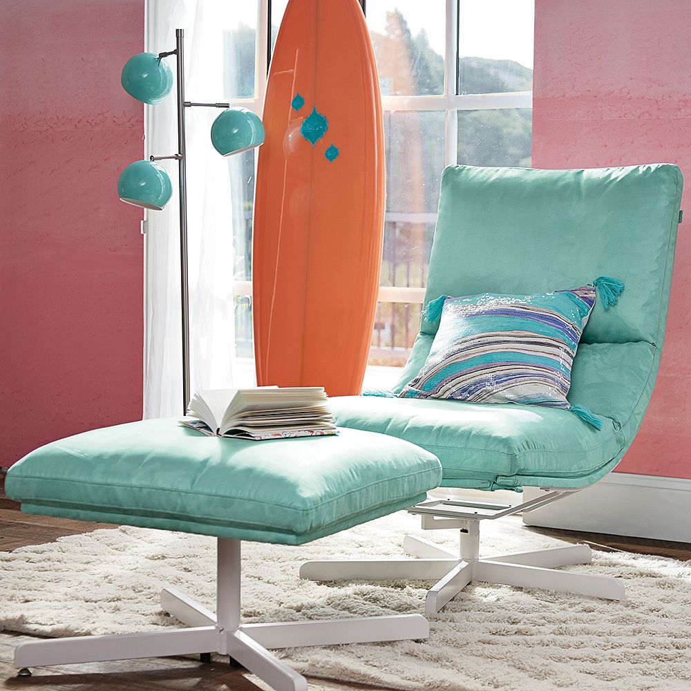 Suede Maverick Swivel Lounge Chair