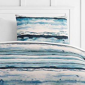 Wave Stripe Reversible Duvet Cover