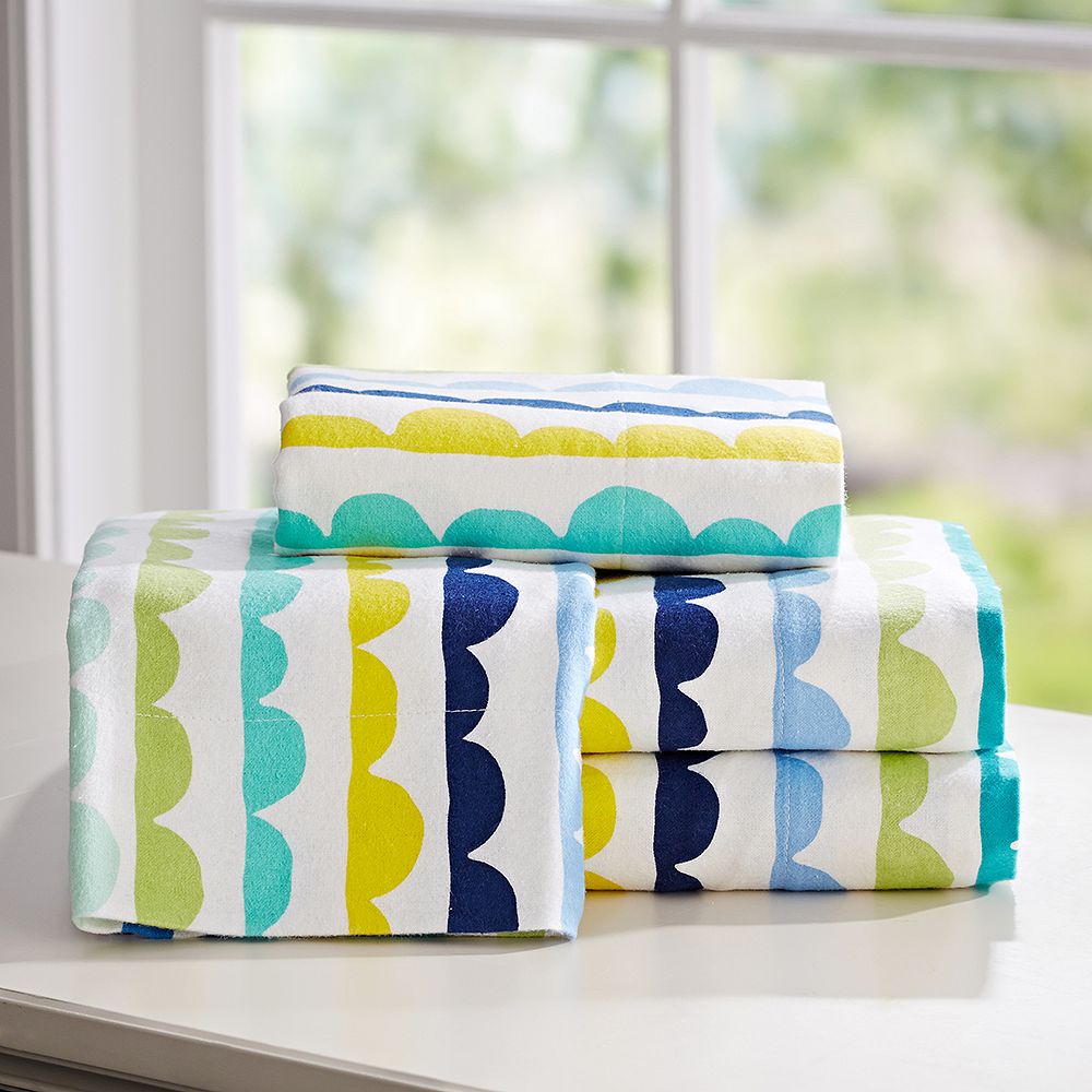 Bubble Stripe Flannel Sheet Set