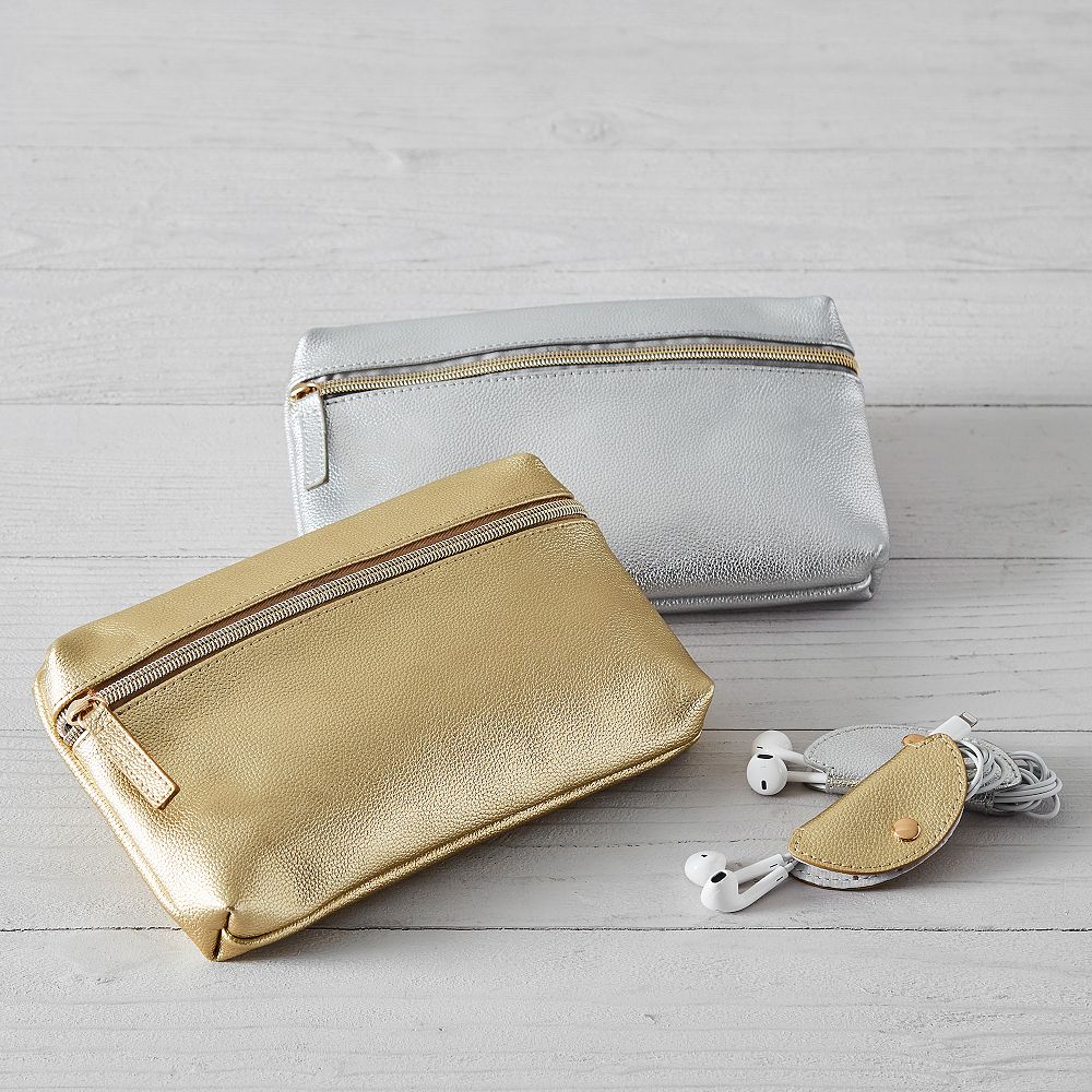Classic Leather Tech Pouch &amp; Ear Bud Holder