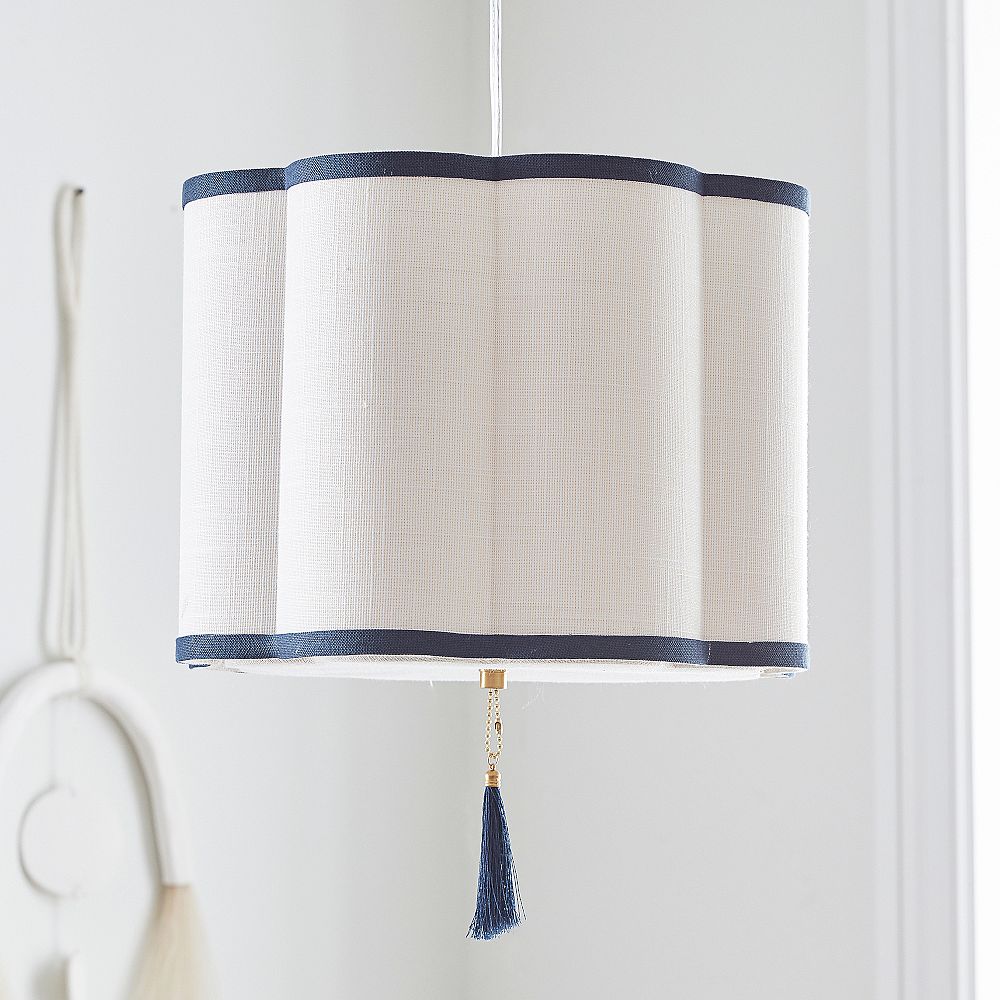 Tassel Drum Shade Adjustable Pendant