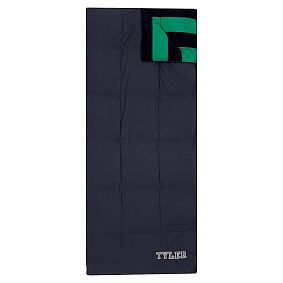 Rugby Stripe Sleeping Bag &amp; Pillowcase, Navy/Bright Green