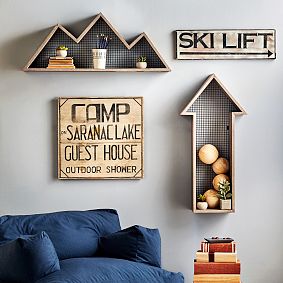 Wood And Metal Arrow Shelf