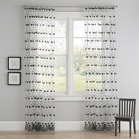 Anna Sui Butterfly Embroidered Sheer Curtain