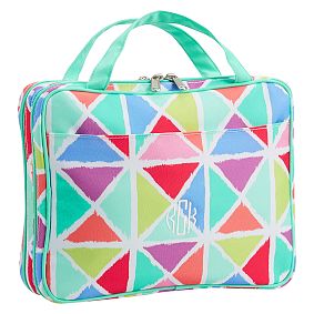 Jet-Set Multi Watercolor Geometric Triangles Makeup Travel Case