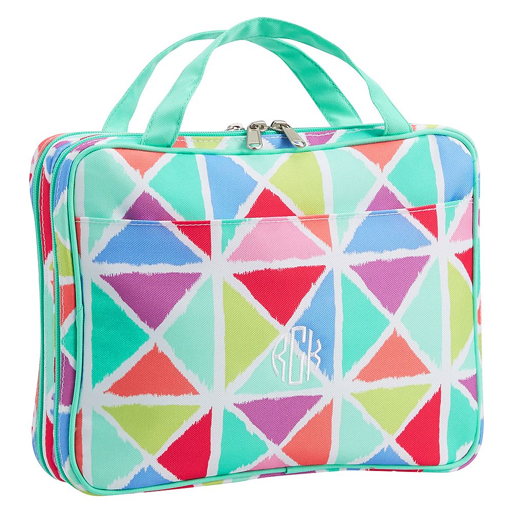 Jet-Set Multi Watercolor Geometric Triangles Makeup Travel Case