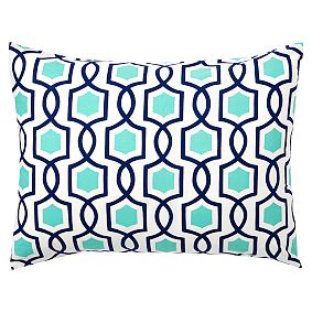 Trellis Twist Duvet Cover + Sham, Pool/Royal Navy