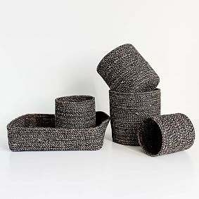 Melia Basket, Black, Set of 4