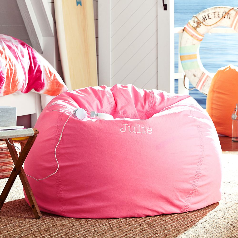 Neon Pink Color Wash Beanbag