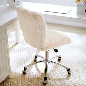 Polar Bear Faux Fur Airgo Swivel Desk Chair