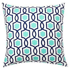 Trellis Twist Duvet Cover + Sham, Pool/Royal Navy