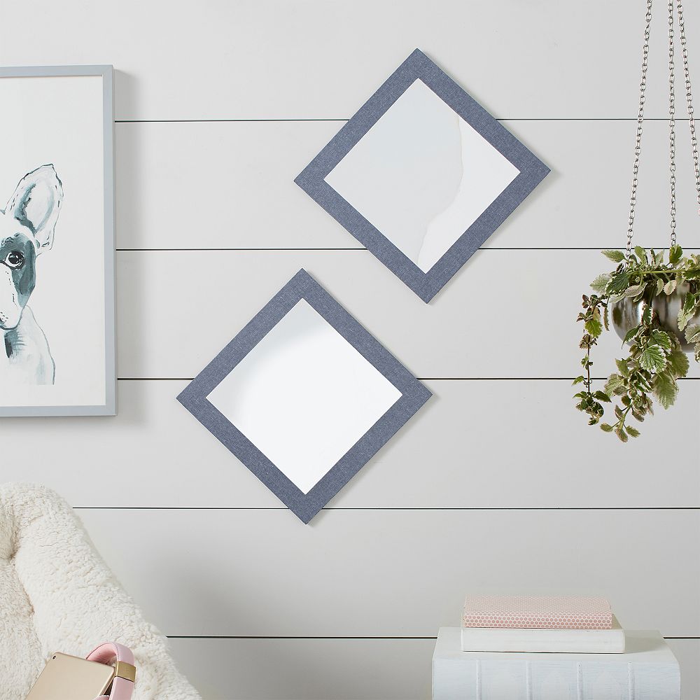 No Nails Fabric Border Mirrors Dorm Wall Decor Pottery Barn Teen