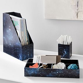 Paper Desk Accessories, Set Of 3, Galaxy