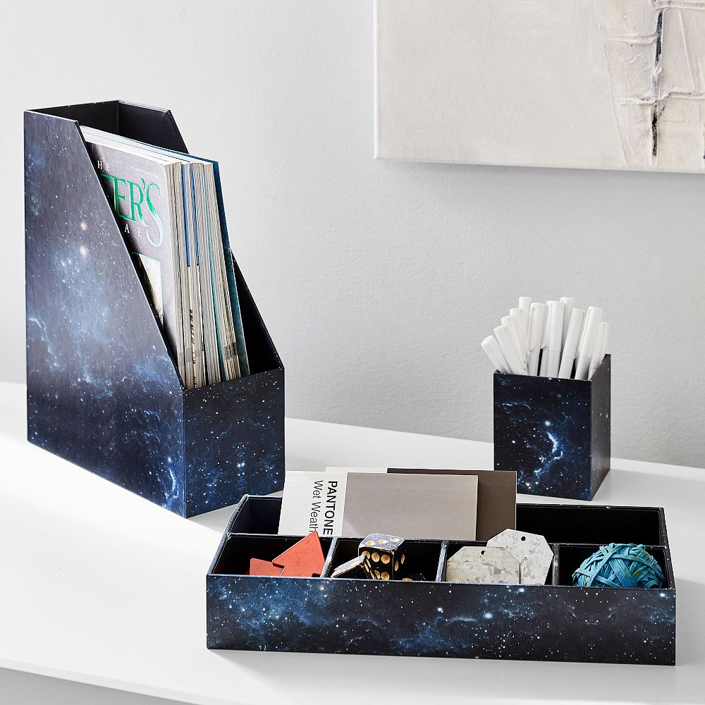 Paper Desk Accessories, Set Of 3, Galaxy