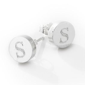 Sarah Chloe Lia Monogram Stud Earrings
