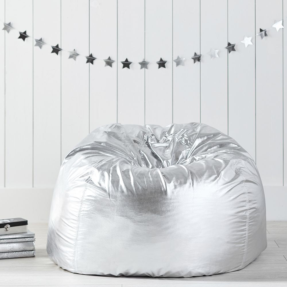 Silver Metallic Bean Bag Chair