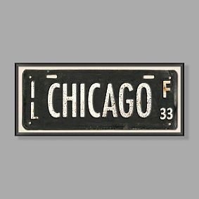 Chicago Framed Art, 33.25&quot;x14.25&quot;