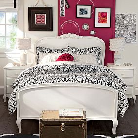 Damask Duvet Cover &amp; Pillowcases, Black