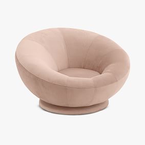 Lustre Velvet Dusty Blush Groovy Swivel Chair